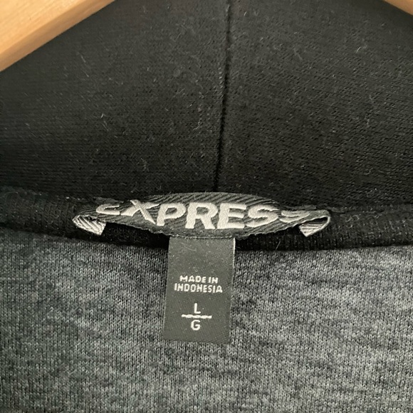 Express black soft knit blazer with gray lining and cuffs - Picture 3 of 4